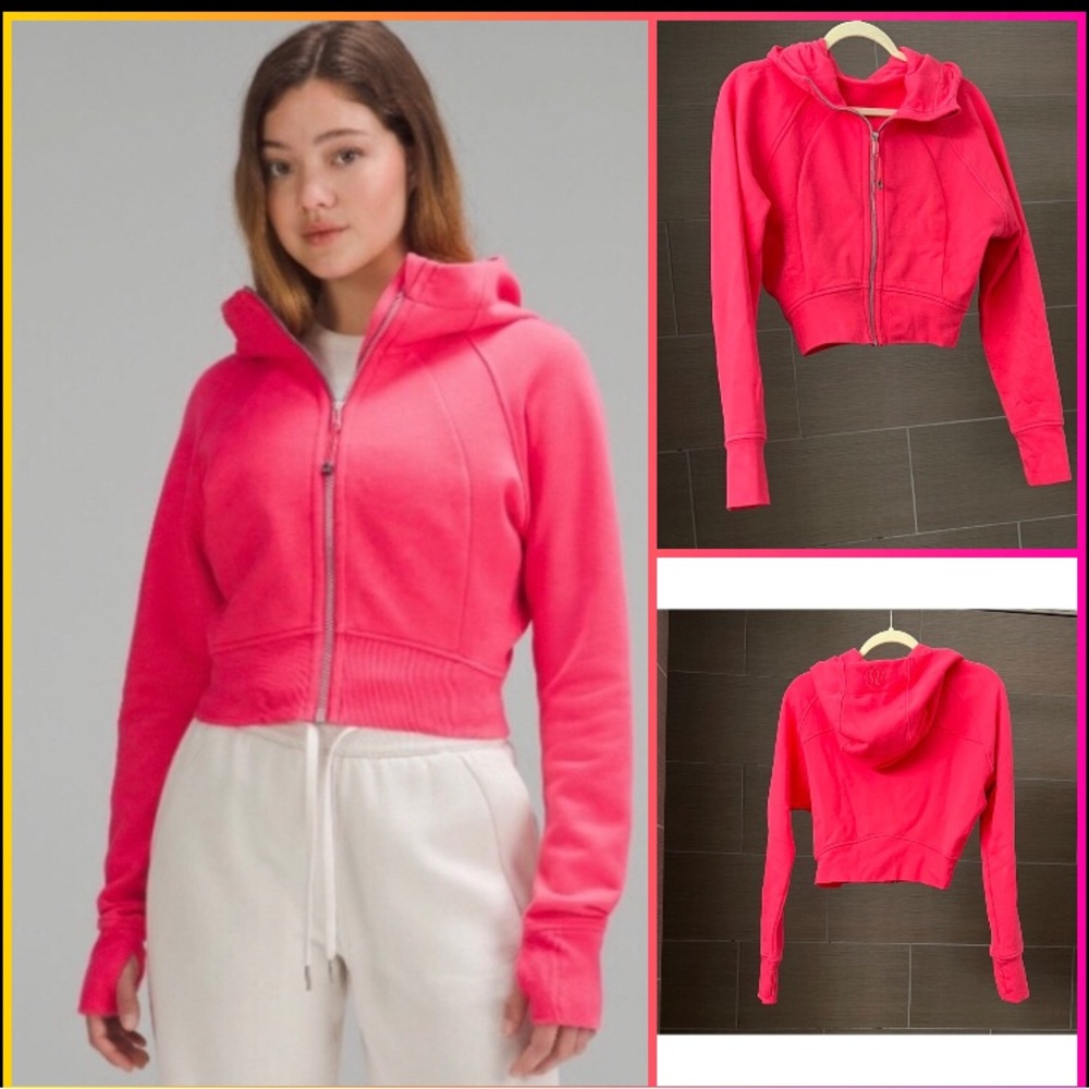 Lululemon Cropped Zip Scuba Hoodie Lip Gloss - 2 Hot Pink XS Small Lipgloss
